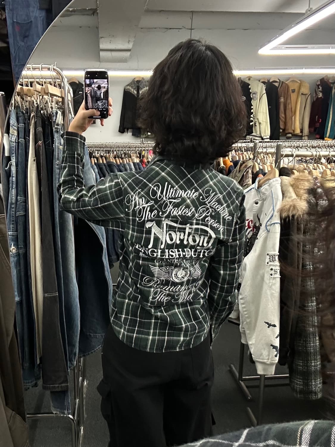 S)Norton 빈티지 카키 플란넬 셔츠 상품이미지2