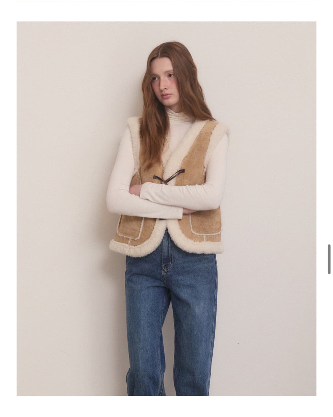 어다울 무스탕 조끼 상품이미지2