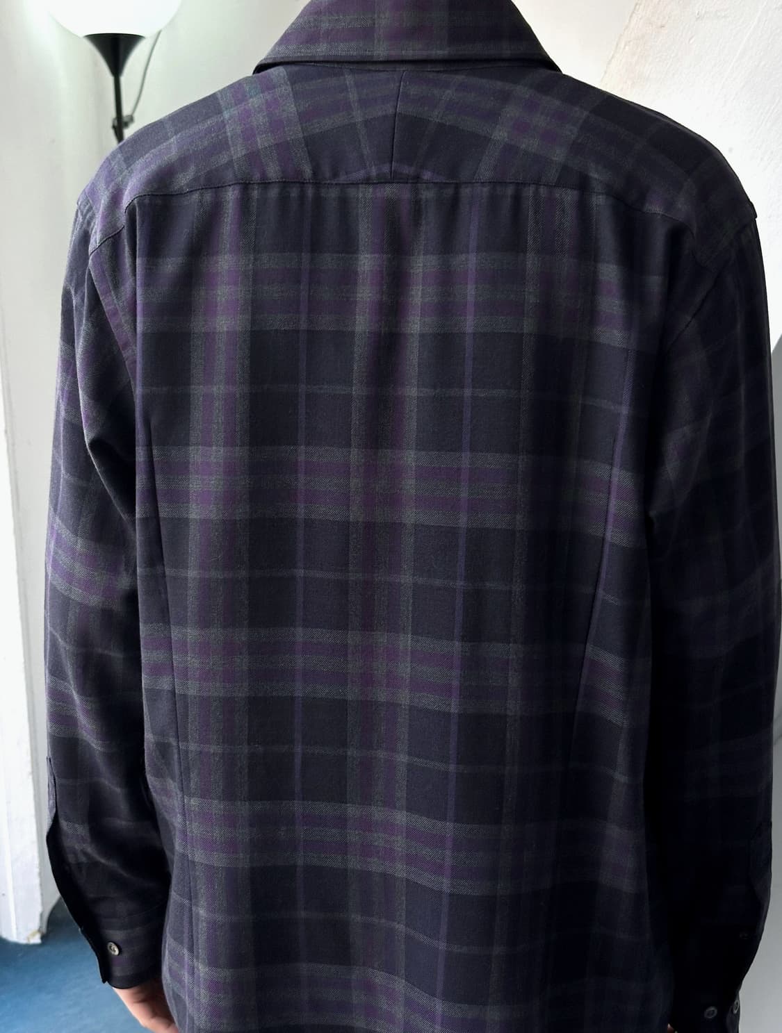 120's super high gauge wool check shirt 상품이미지7