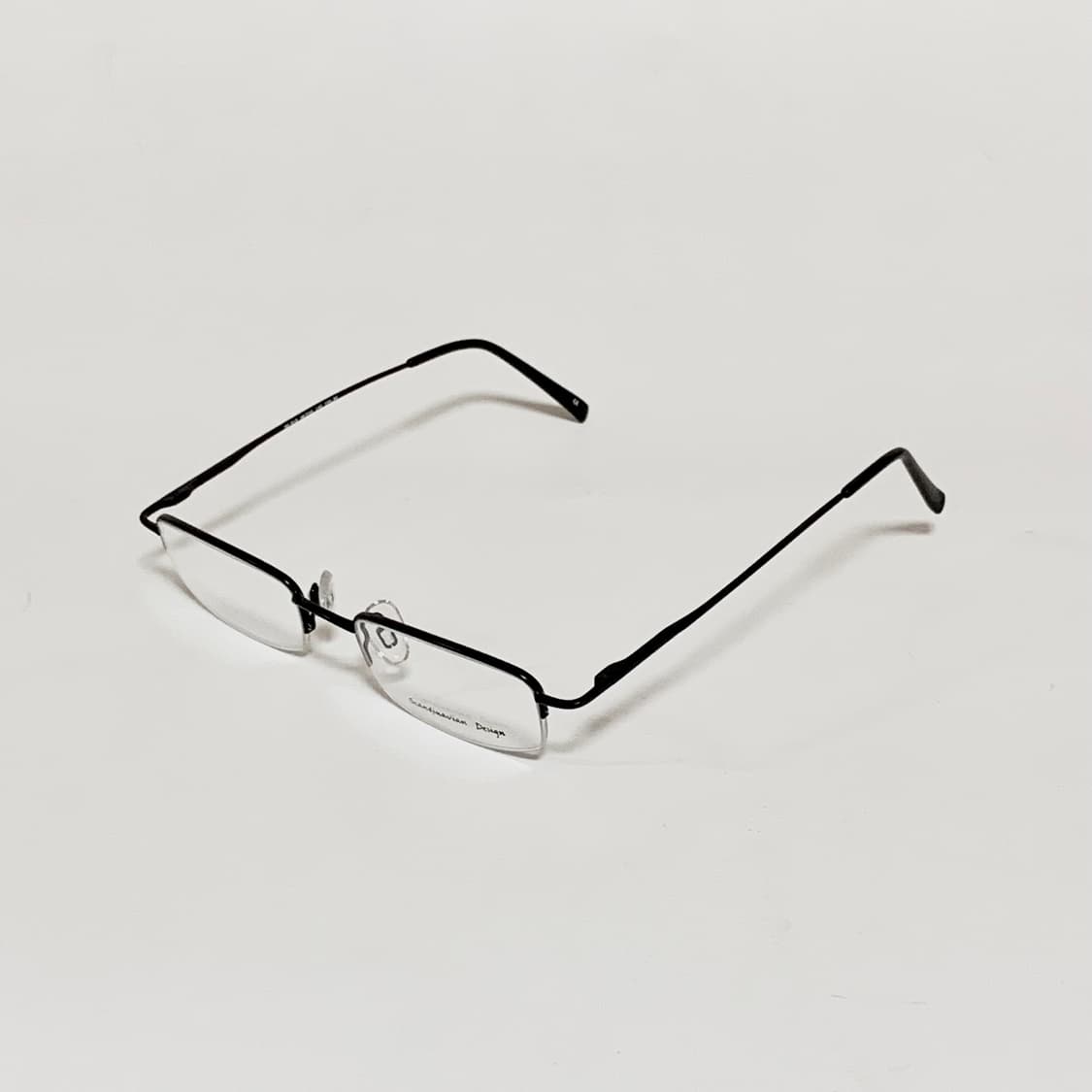 908 데드스탁 빈티지안경 Y2K 슬림 직사각 메탈 반무테 픽키 상품이미지3