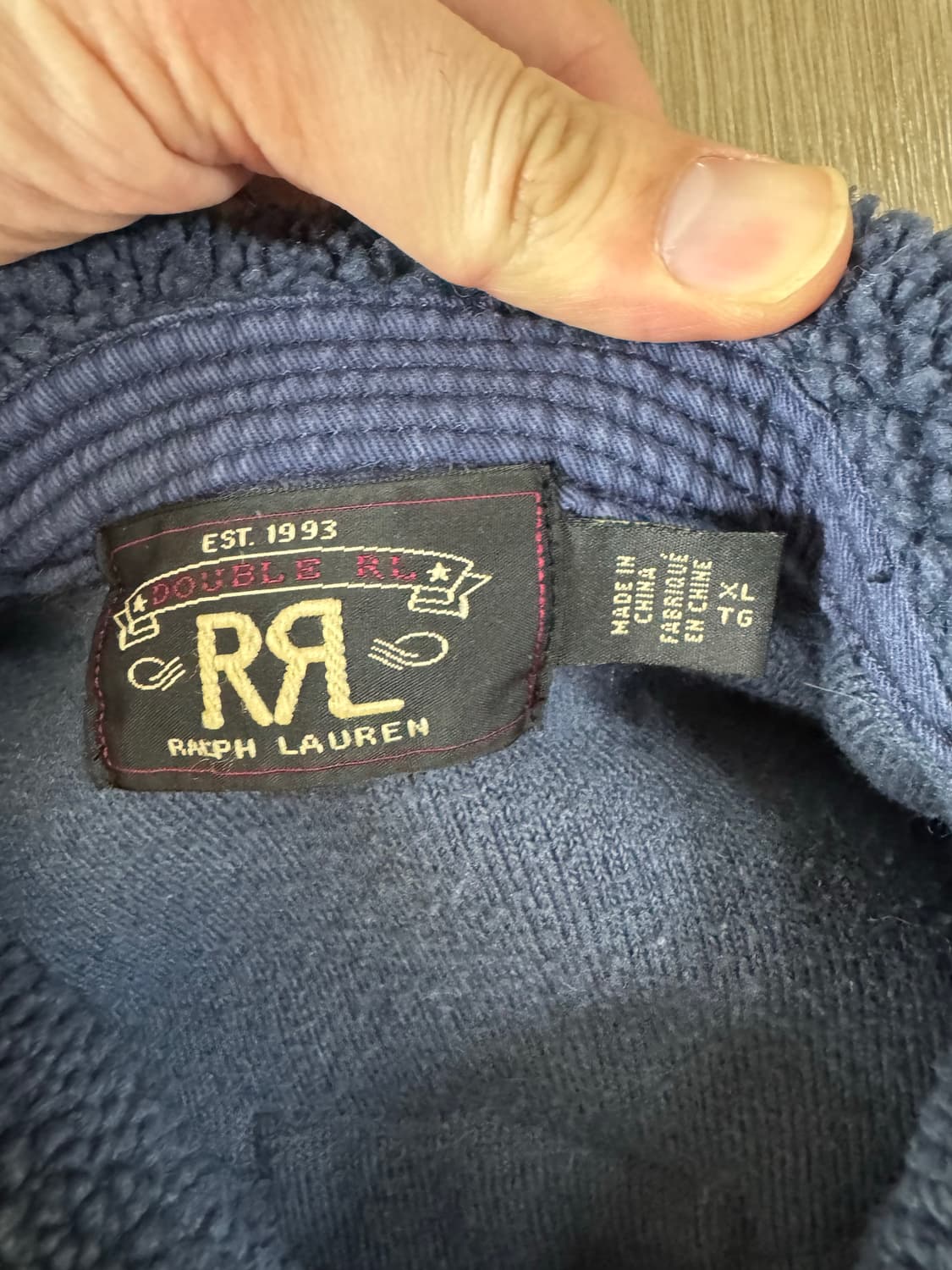 XL 더블알엘 레이싱 네이비 플리스 집업 자켓 상품이미지2