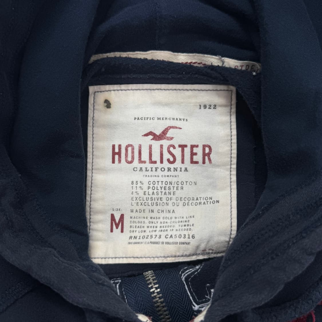 Hollister 홀리스터 2-way 네이비 후드집업 상품이미지5