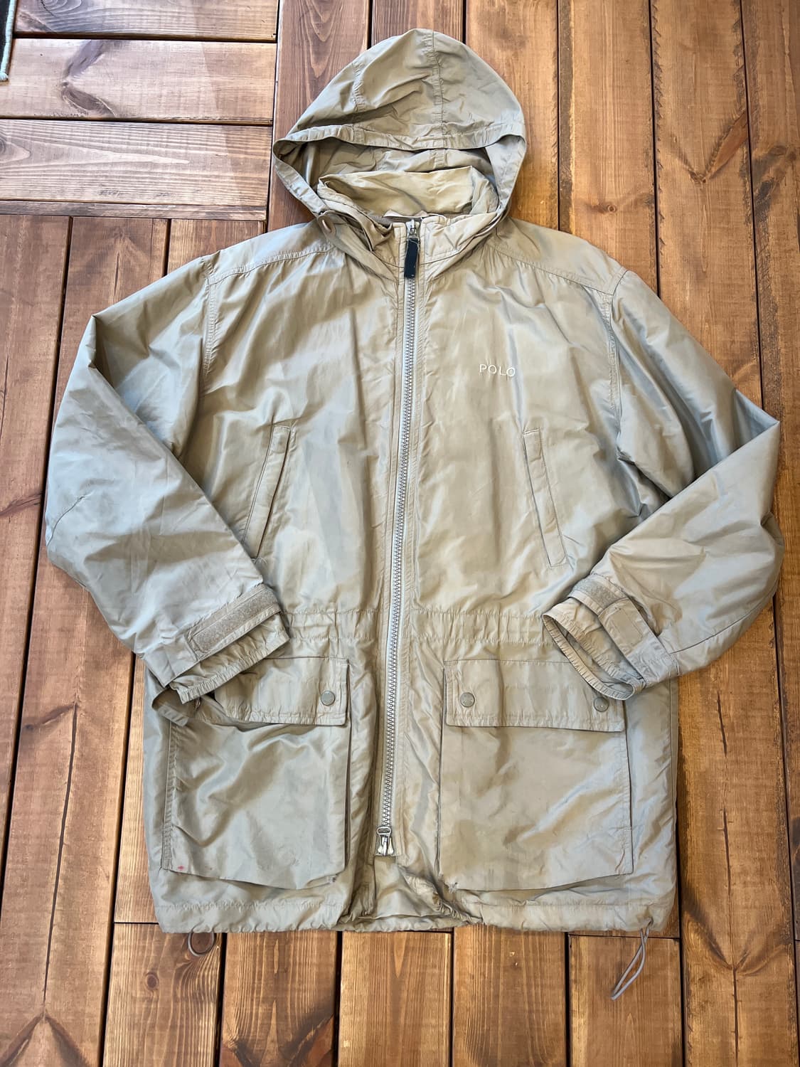 폴로 카키베이지 롱 바람막이 상품이미지6