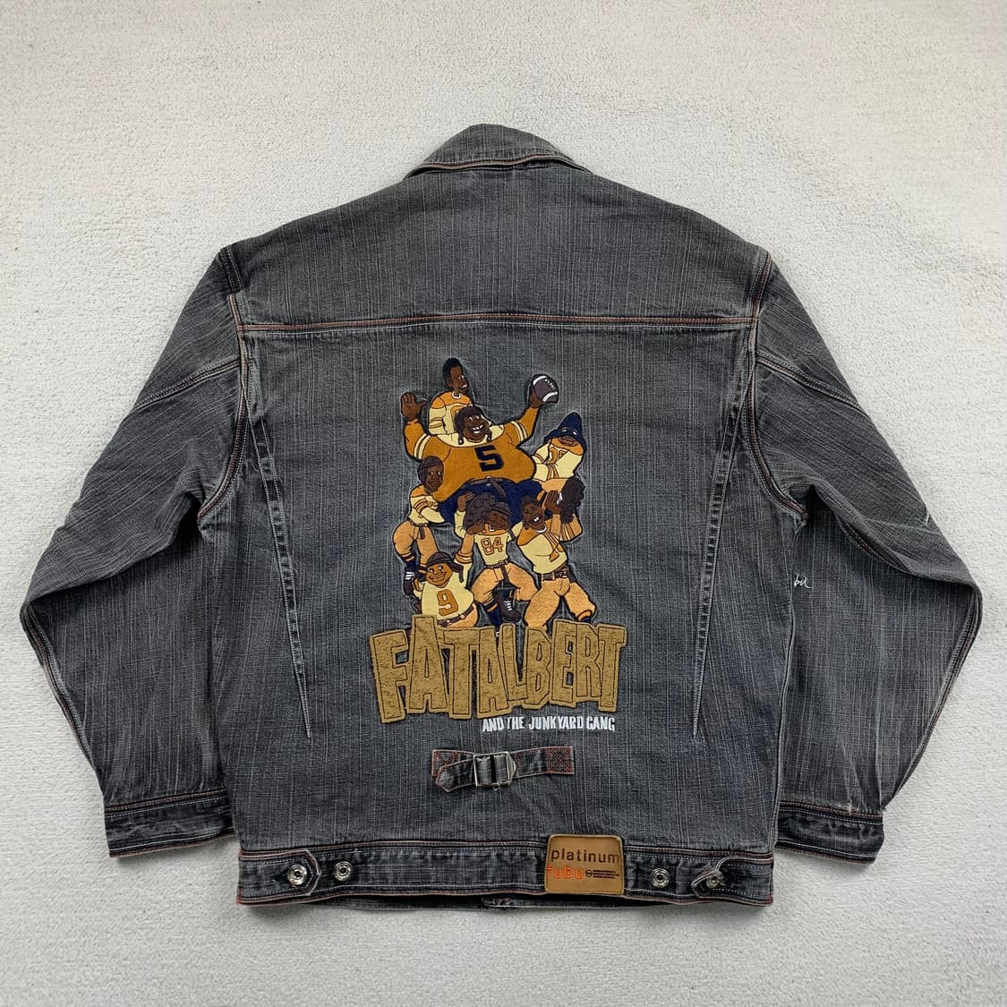 90s 플래티넘 후부 팻알버트 흑청 데님 자켓  상품이미지2