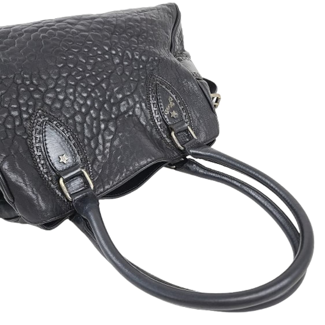 정품 펜디 에트니코 드 주르 블랙 레더 토트백 상품이미지6