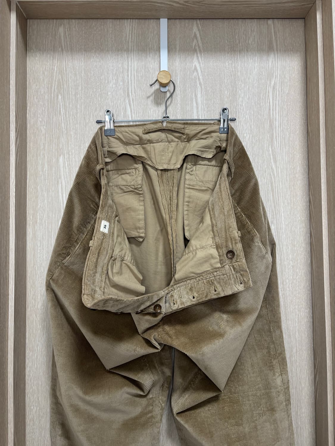 24FW)YCHAI 이카이 테이퍼드핏 코듀로이 팬츠36"/베이지 상품이미지5