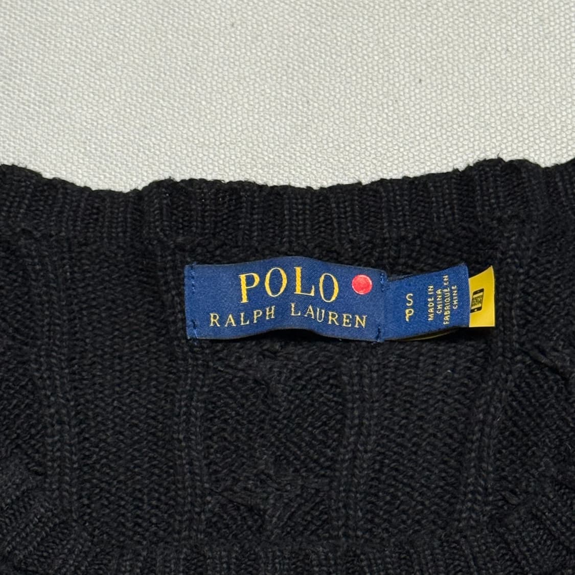 S 폴로랄프로렌 블랙 코튼 케이블 니트 상품이미지4