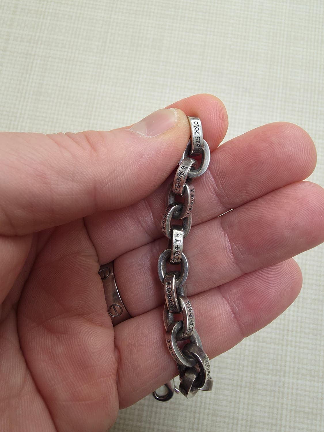 크롬하츠 페이퍼체인 라지 7인치 팔찌 상품이미지4