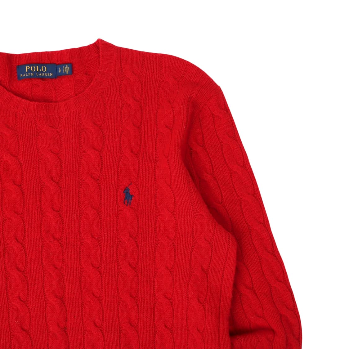 폴로 랄프로렌 레드 메리노울 캐시미어 케이블 니트 상품이미지3
