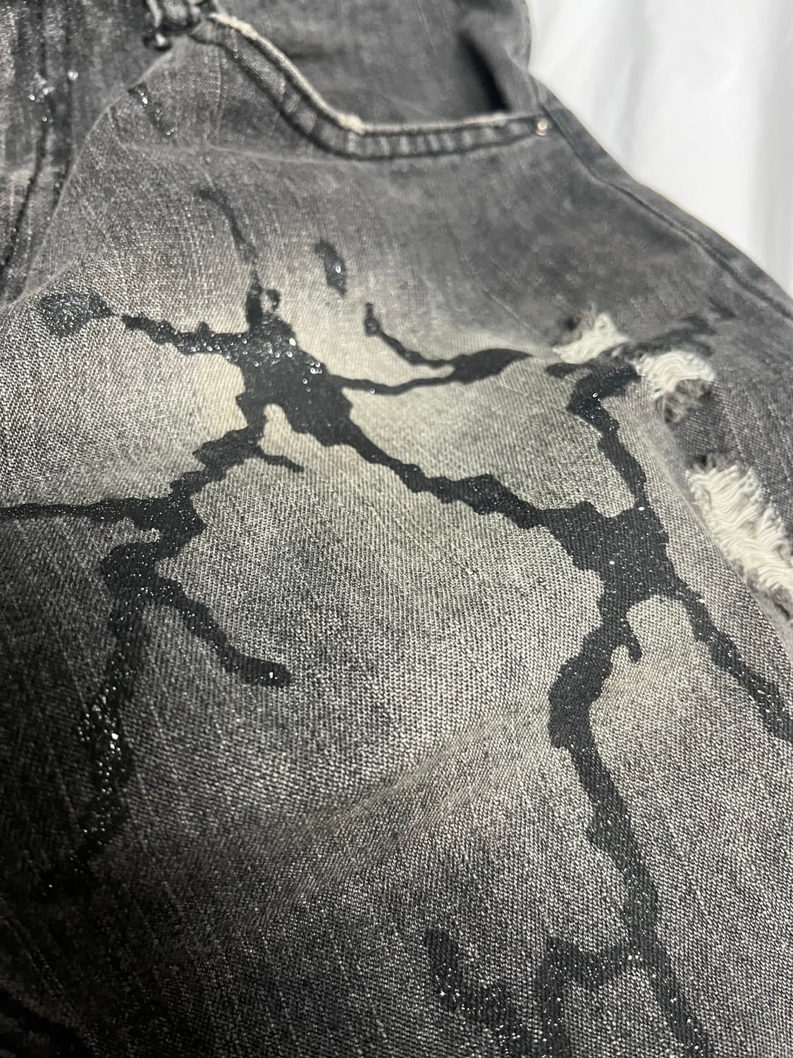 일본 빈티지 그레이 부츠컷 디테일 데님 상품이미지3