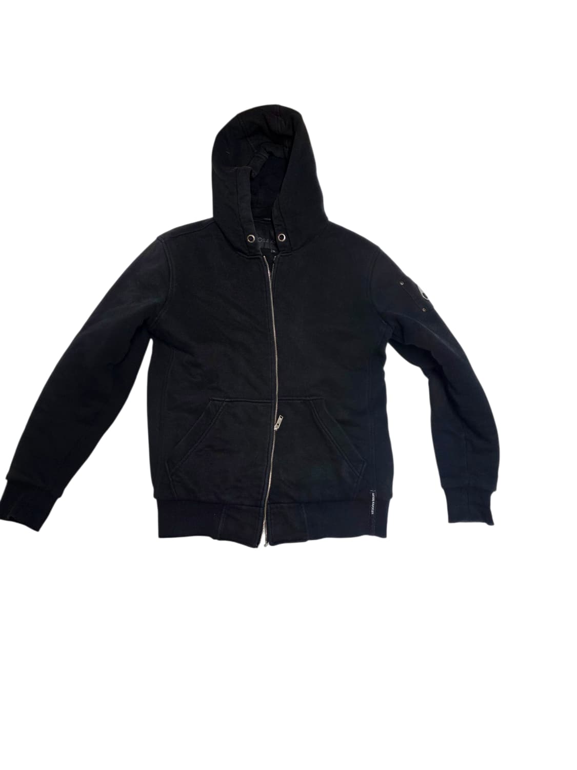 무스너클 블랙 메탈 로고 패딩 안감 후드 집업 L (지퍼수선요망) 상품이미지1