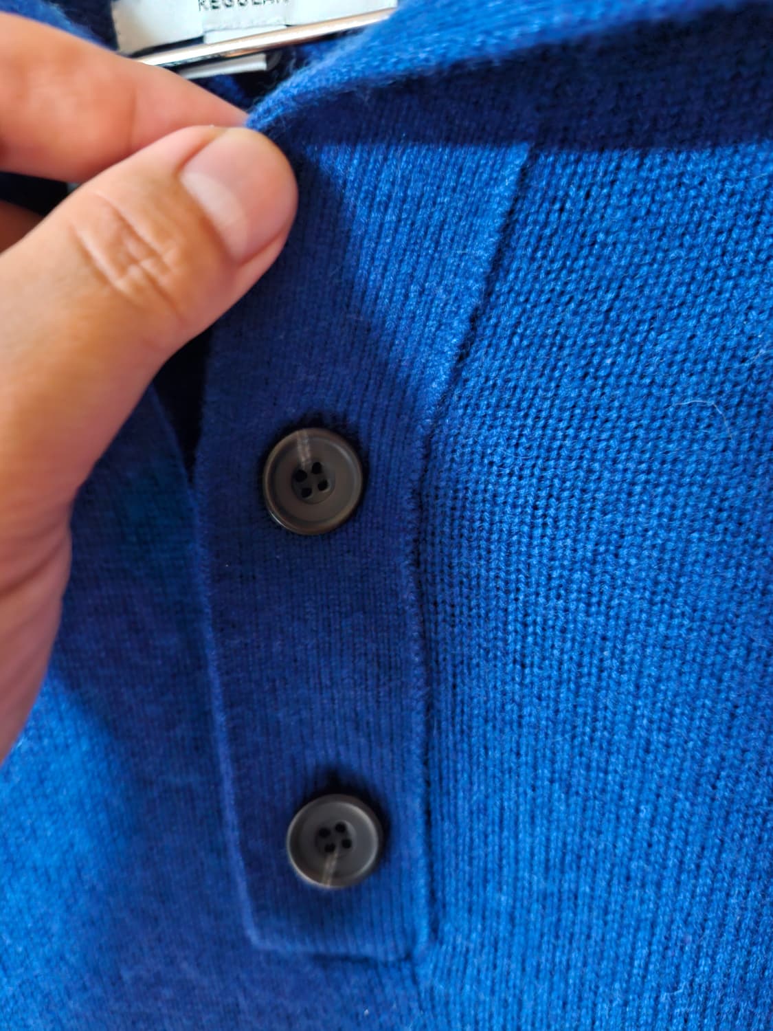 COS 코스 버튼 모 캐시미어 혼방니트 블루 S 상품이미지3