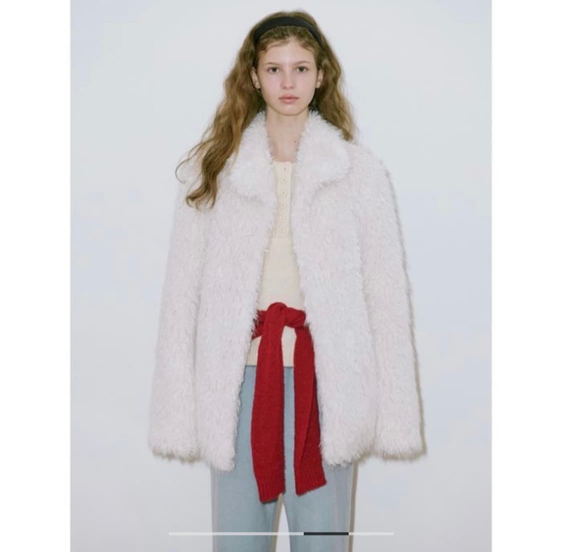 시눈 퍼 SINOON Heavy Mix Fur Jacket(Cream) 상품이미지1