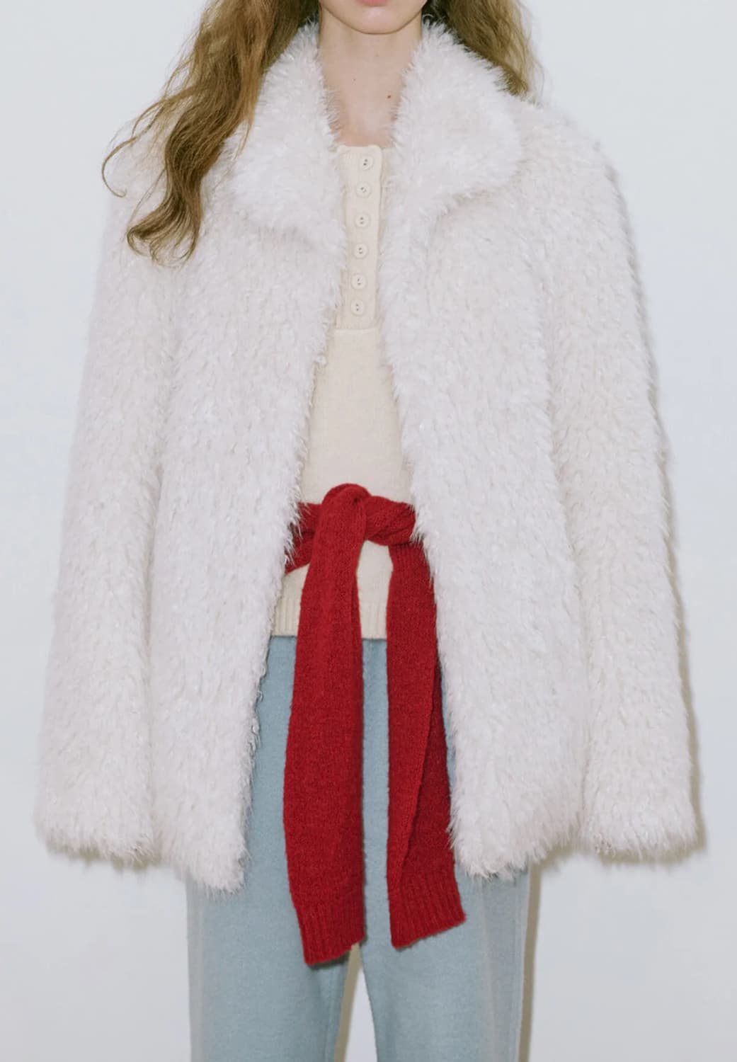 시눈 퍼 자켓Heavy Mix Fur Jacket (Cream) 상품이미지1