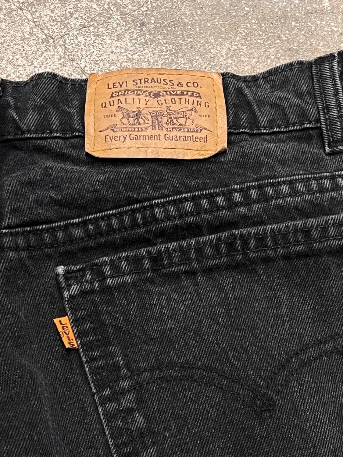 90‘s 리바이스506 오랜지텝 블랙진 상품이미지3