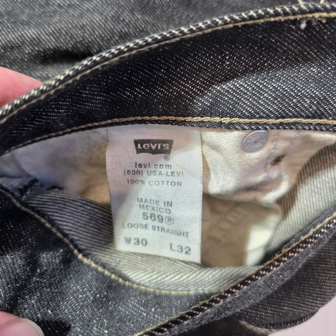 [W30L32]00s 리바이스 569 루즈스트레이트핏 블랙 데님팬츠 상품이미지4