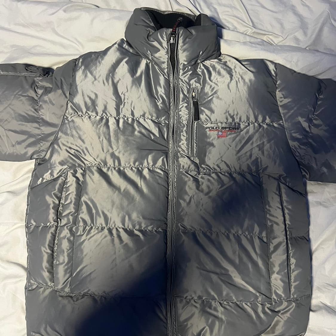 90s 폴로스포츠 다운 패딩 자켓 실버 상품이미지1