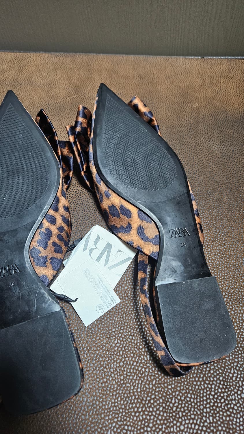 자라 레오파드 리본 플랫 슈즈 (38) 새상품 상품이미지3