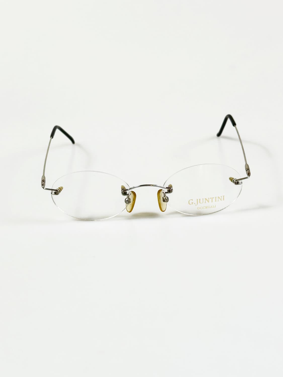GIOVANNI JUNTINI 다크실버 무테 오벌 메탈 빈티지 안경 상품이미지2