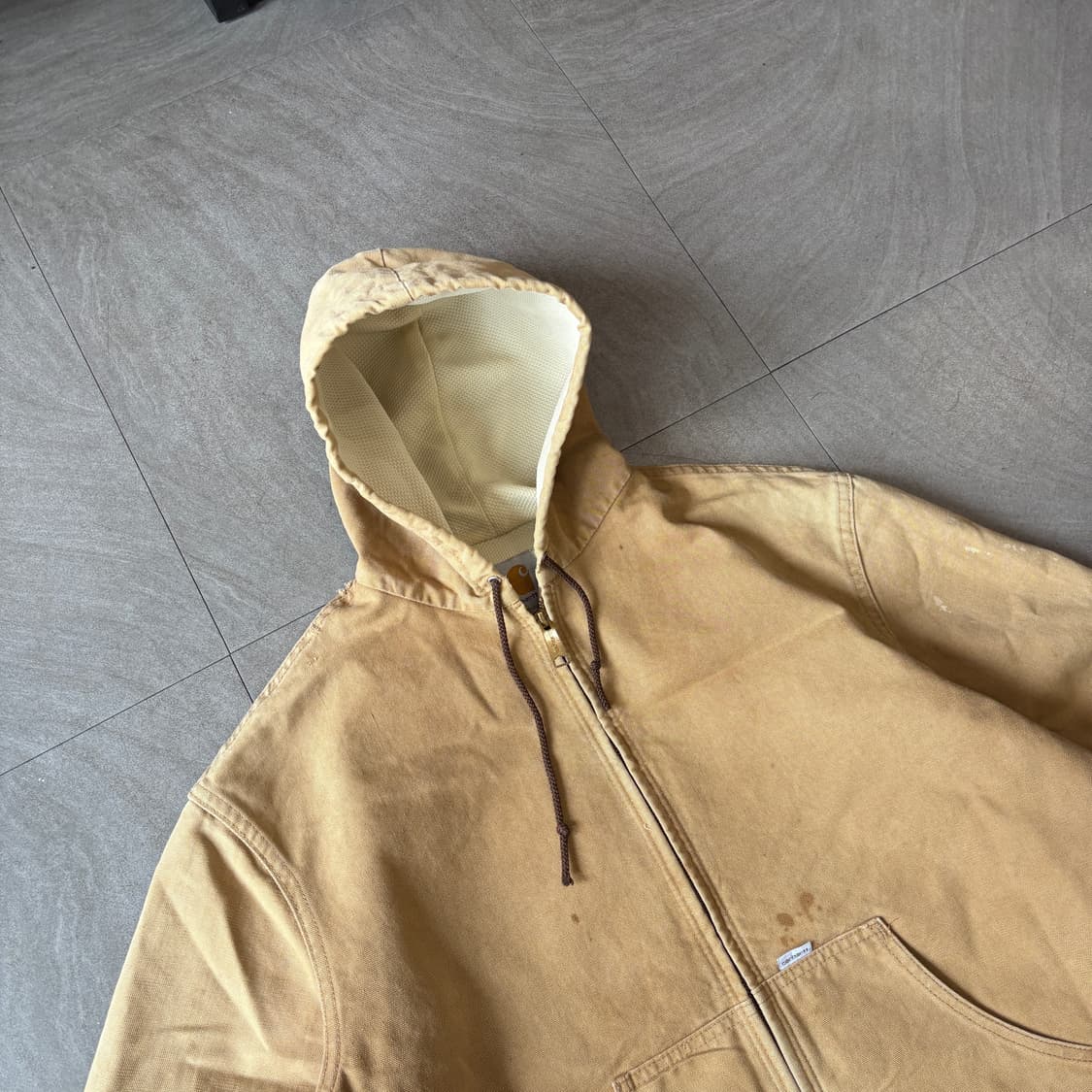 90년대 미국 생산 칼하트 jr106 베이지 액티브 자켓 상품이미지2