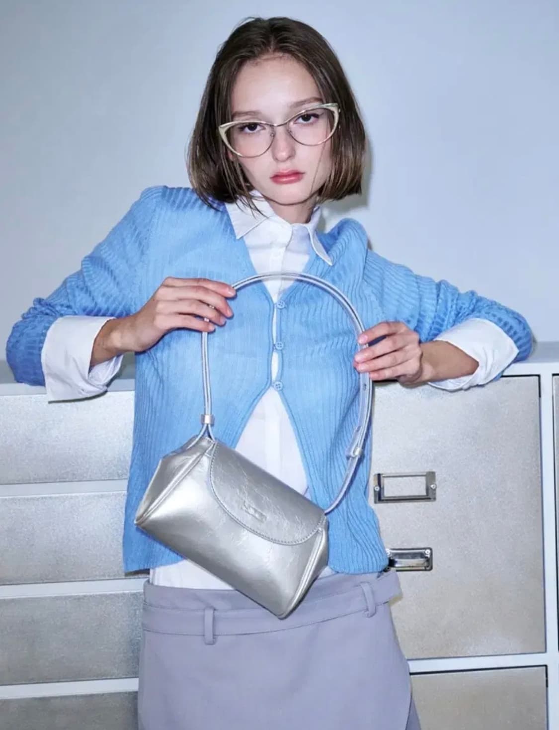 [새제품] 스퀘어라인 실프 숄더백 실버백 상품이미지3