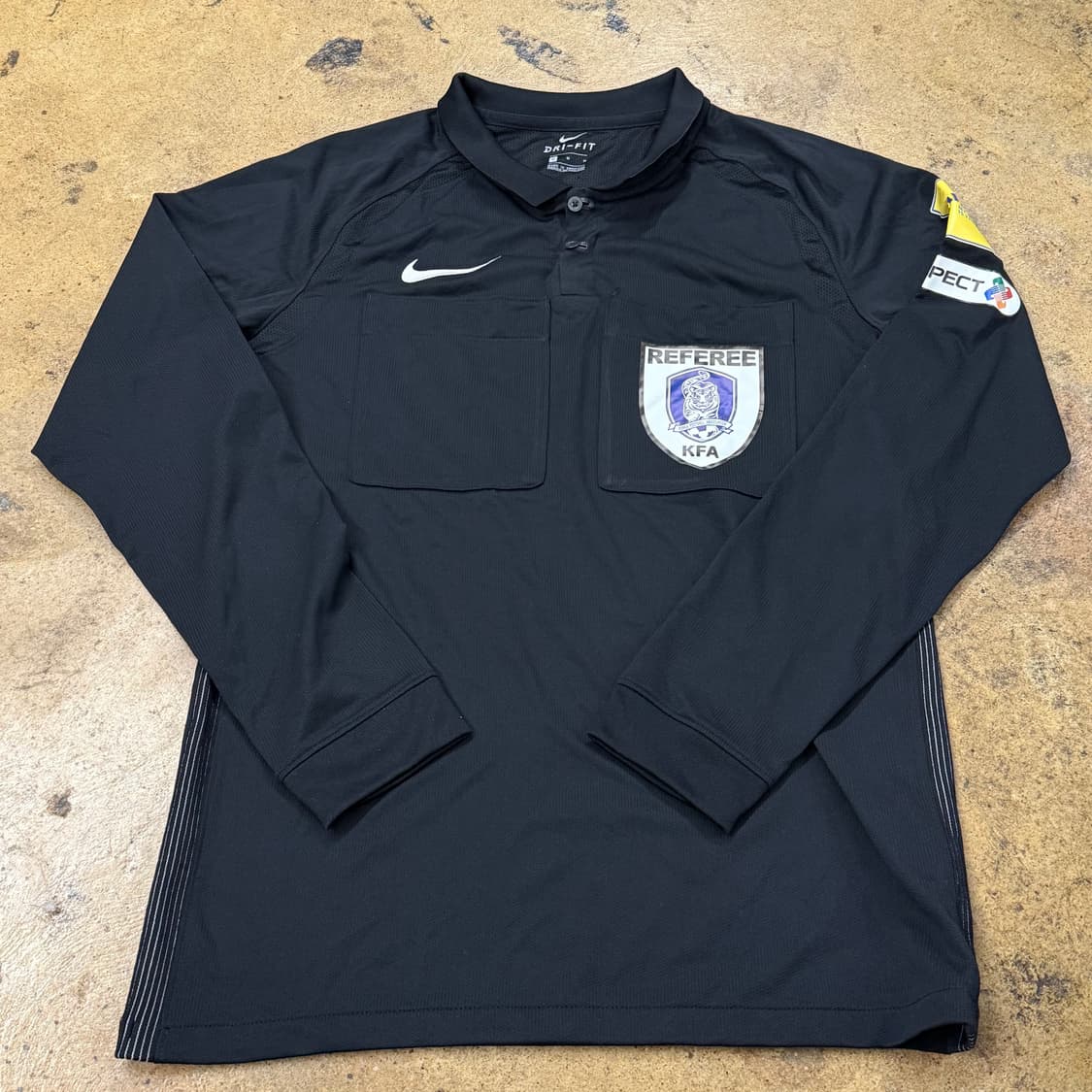 [정품/M] 나이키 KFA 심판 유니폼 블랙 카라 긴팔 티셔츠 b14 상품이미지2
