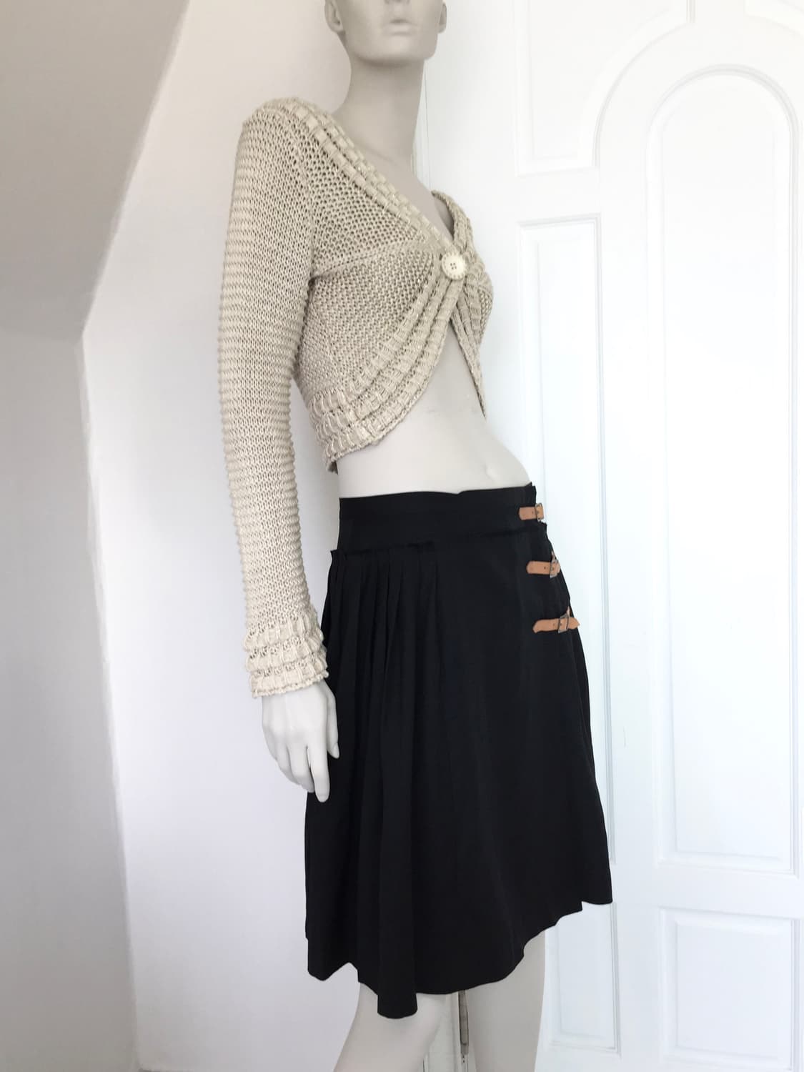 Belted Pleated Wrap Midi Skirt 상품이미지2