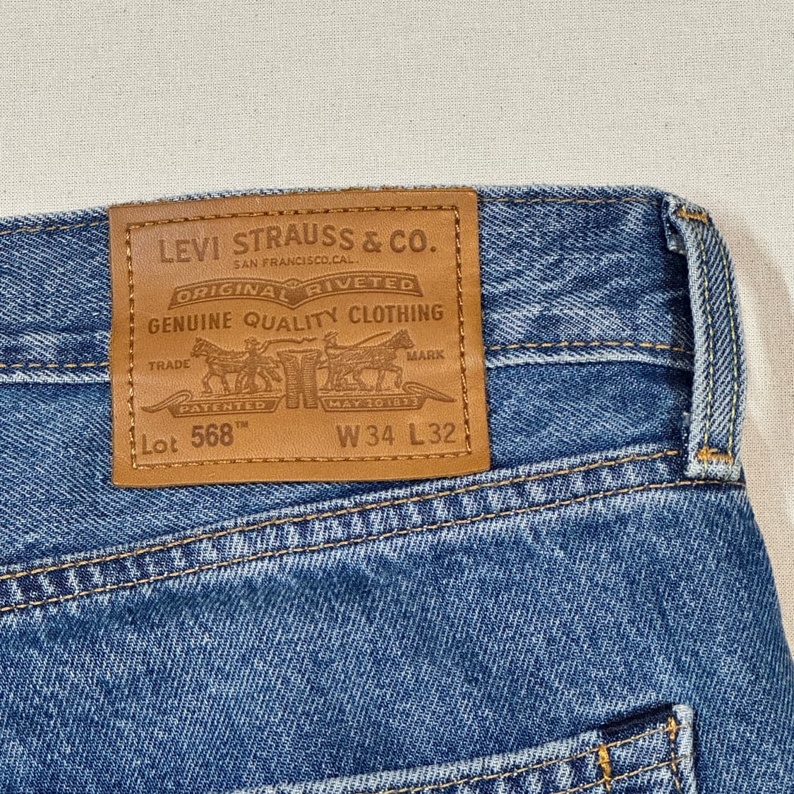 36inch) 리바이스 568 루즈 스트레이트 와이드 데님 청바지 상품이미지4