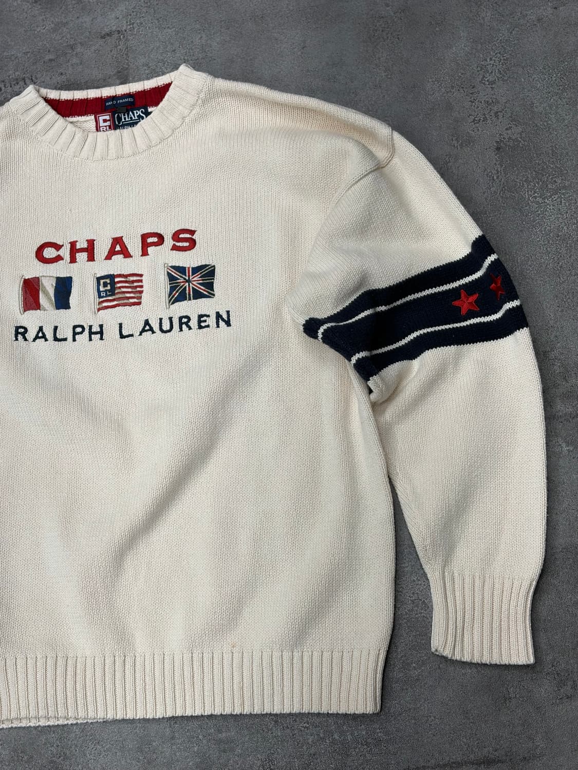 90s CHAPS 챕스 랄프로렌 아이보리 니트 스웨터 상품이미지4