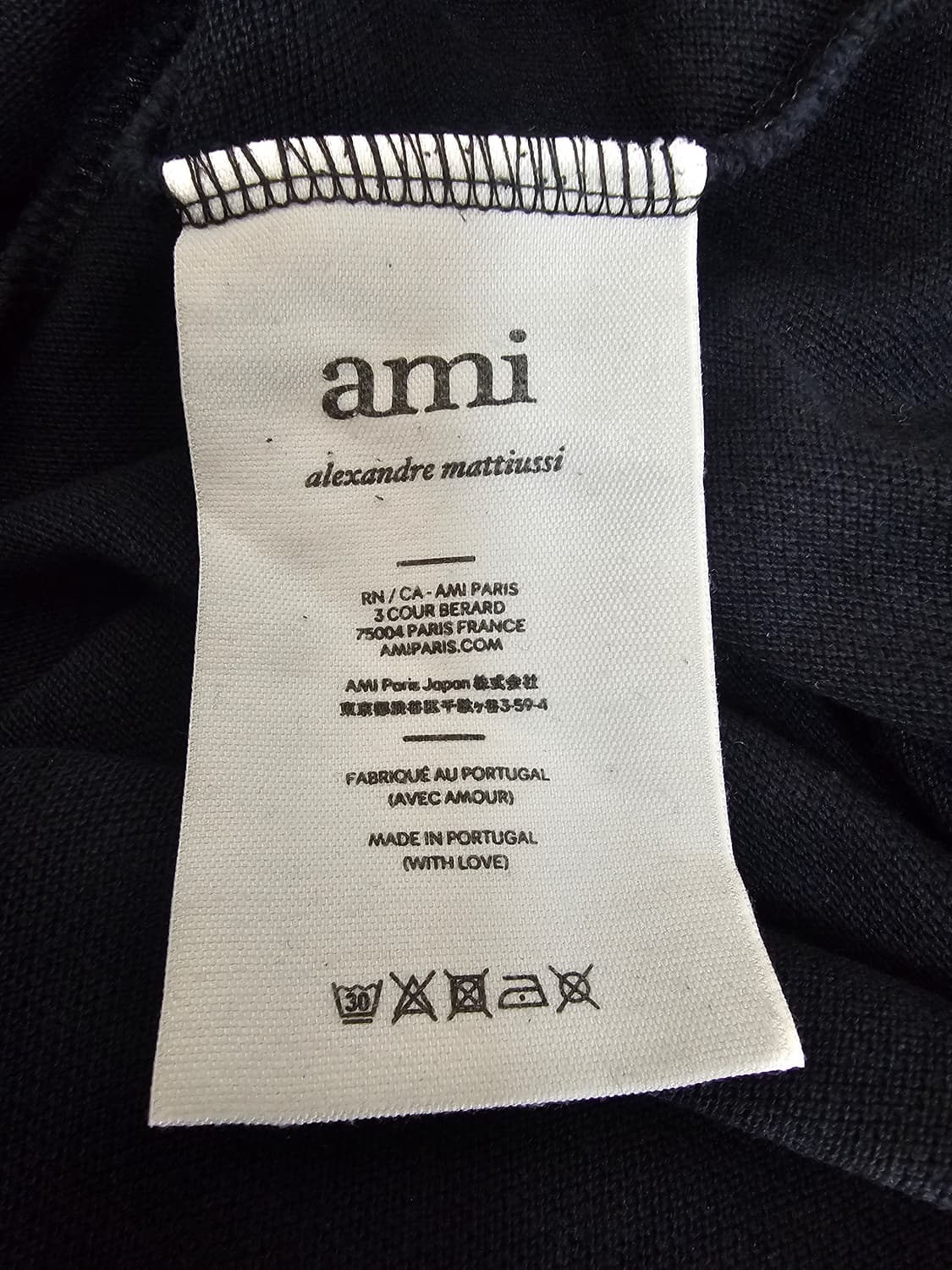 아미 스몰로고 블랙 반팔카라티 XL 상품이미지5