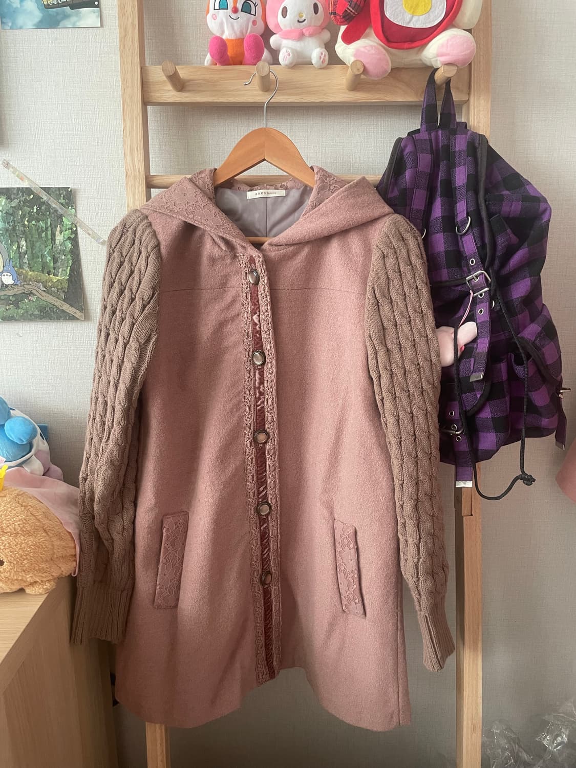 모리걸 빈티지 엑시즈팜 딸기초코 코트🤎💗 상품이미지2