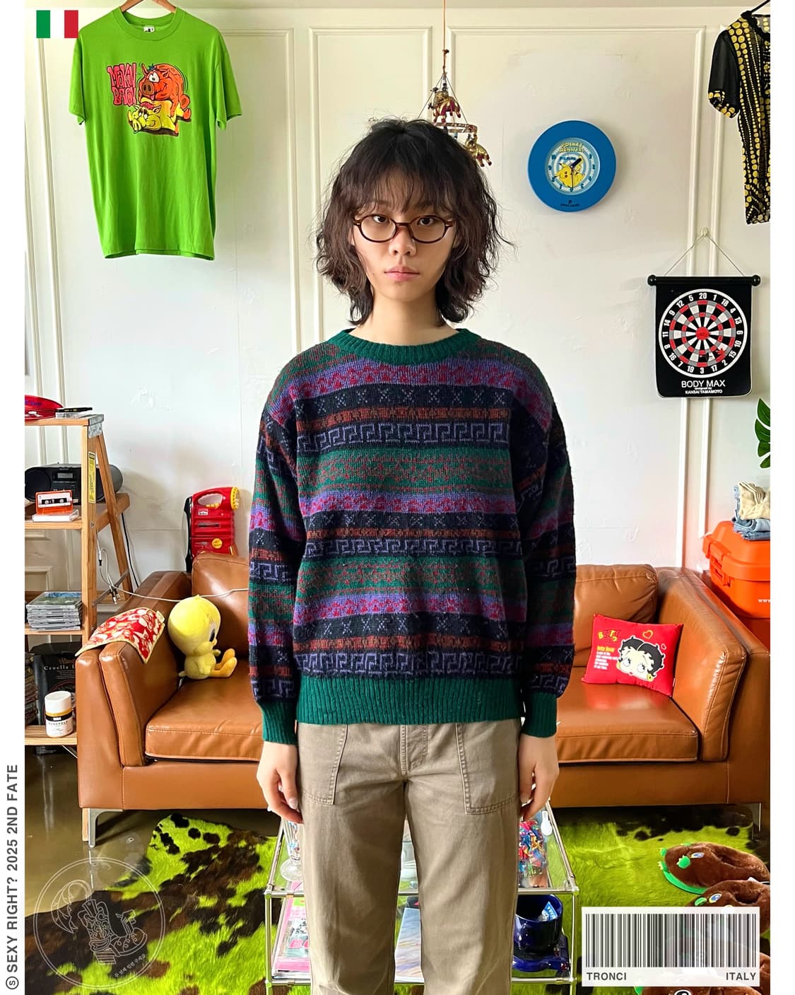 1980-90s TRONCI Italy Old Knit Sweater 상품이미지1