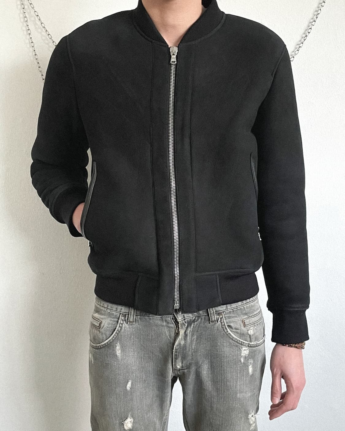 질스튜어트 람포지퍼 크롭 무스탕 봄버 상품이미지4