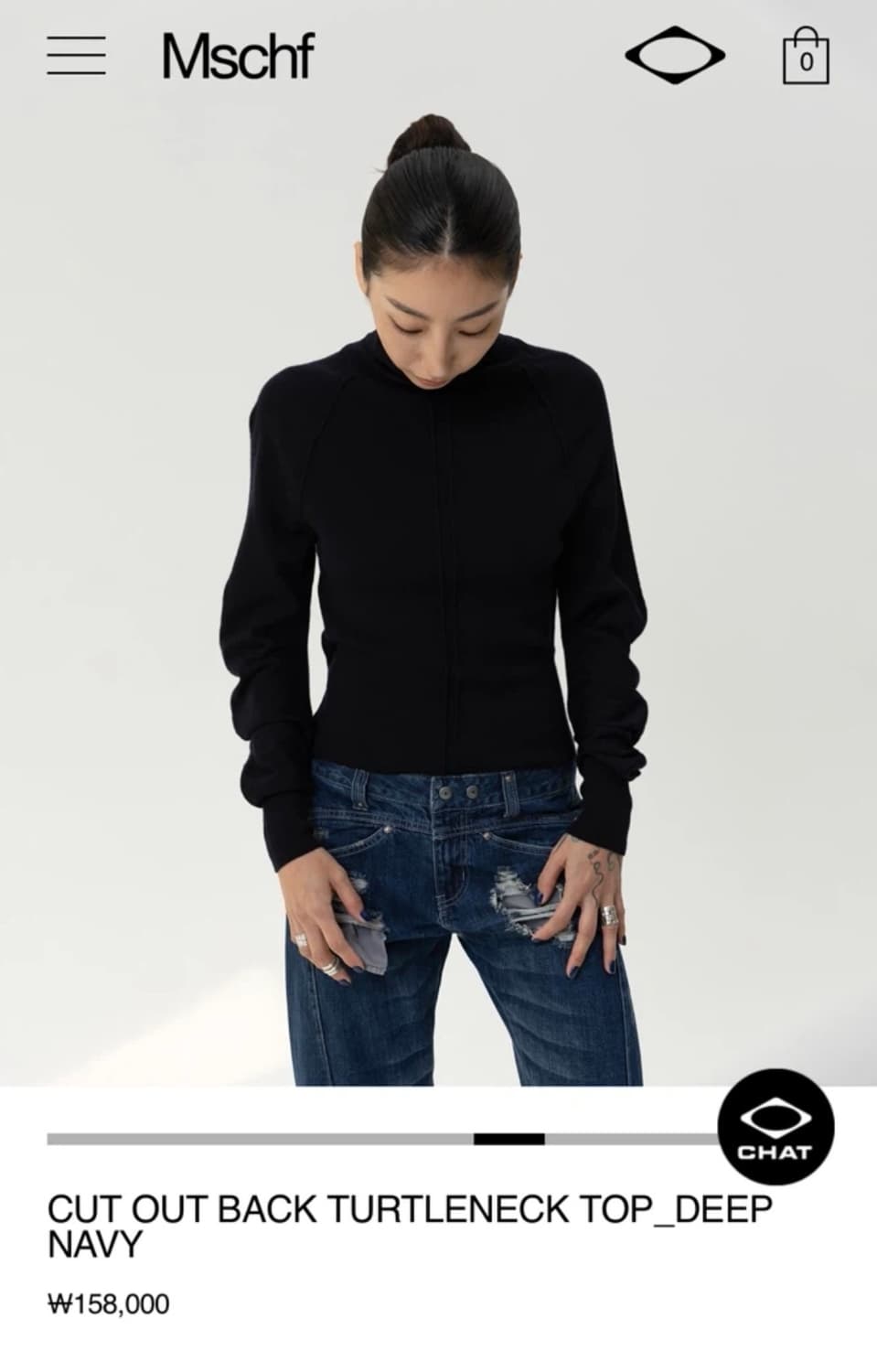 미스치프 25fw CUT OUT BACK TURTLENECK TOP_DE 상품이미지4
