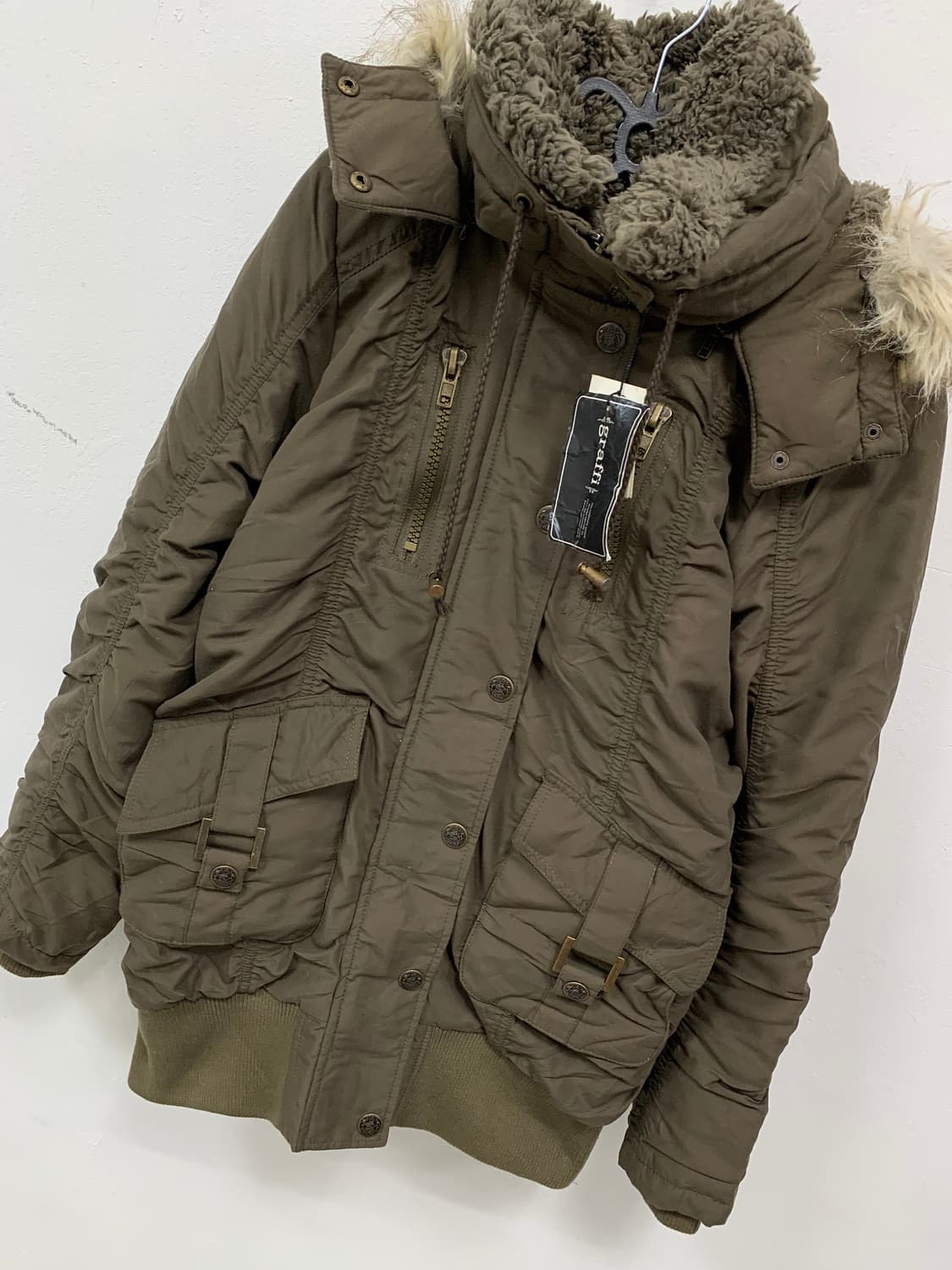 [GRAFFI] y2k 갸루 브라운카키 야상 자켓 상품이미지8