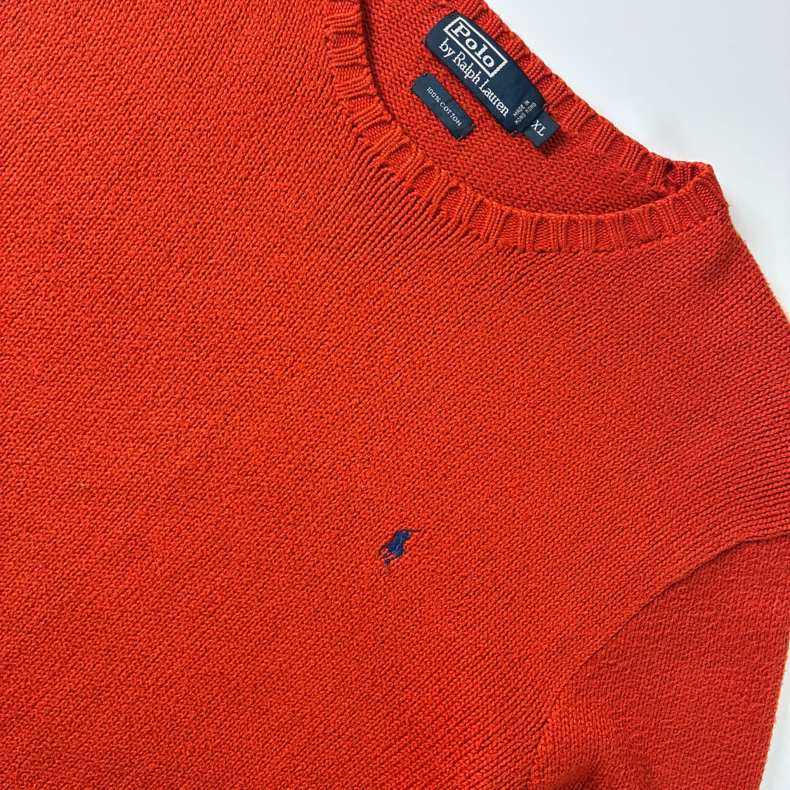 Polo  폴로 랄프로렌 90,s 자수 코튼 오렌지 니트  상품이미지3