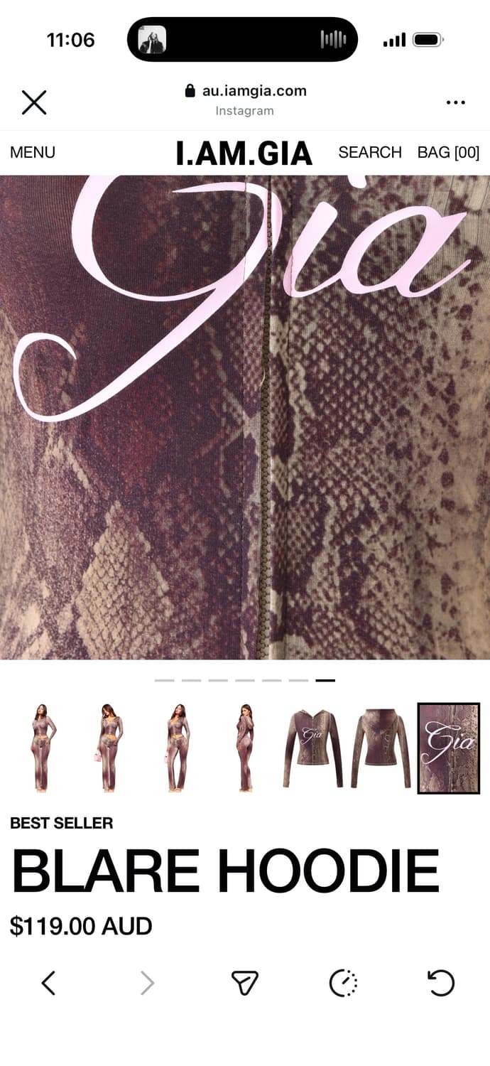 IAMGIA 아이엠지아 blare hoodie _snake 상품이미지5