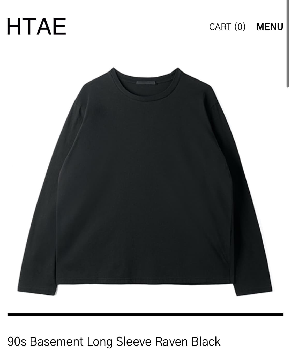 Htae90s Basement Long Sleeve Raven Black 상품이미지1