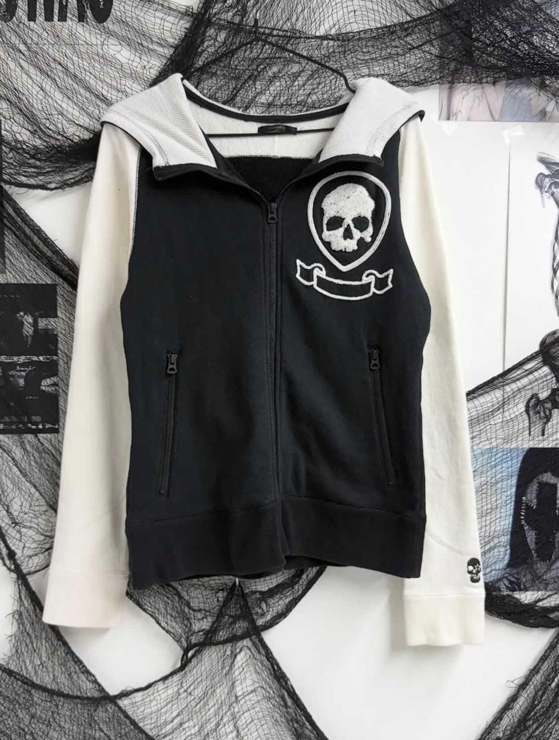 해골 고스펑크 후드집업 상품이미지1