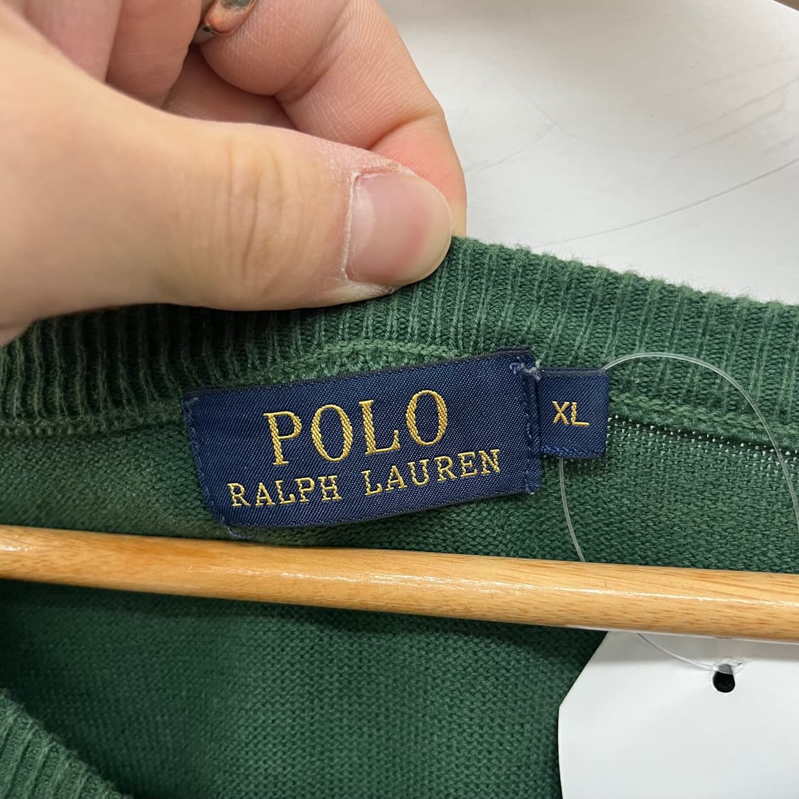 폴로 랄프로렌 브이넥 니트 그린 남xl 상품이미지4