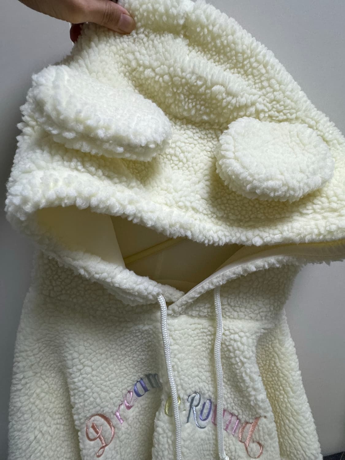 도쿄 디즈니랜드 40주년기념한정 아이보리 후드 후리스 새상품 상품이미지7