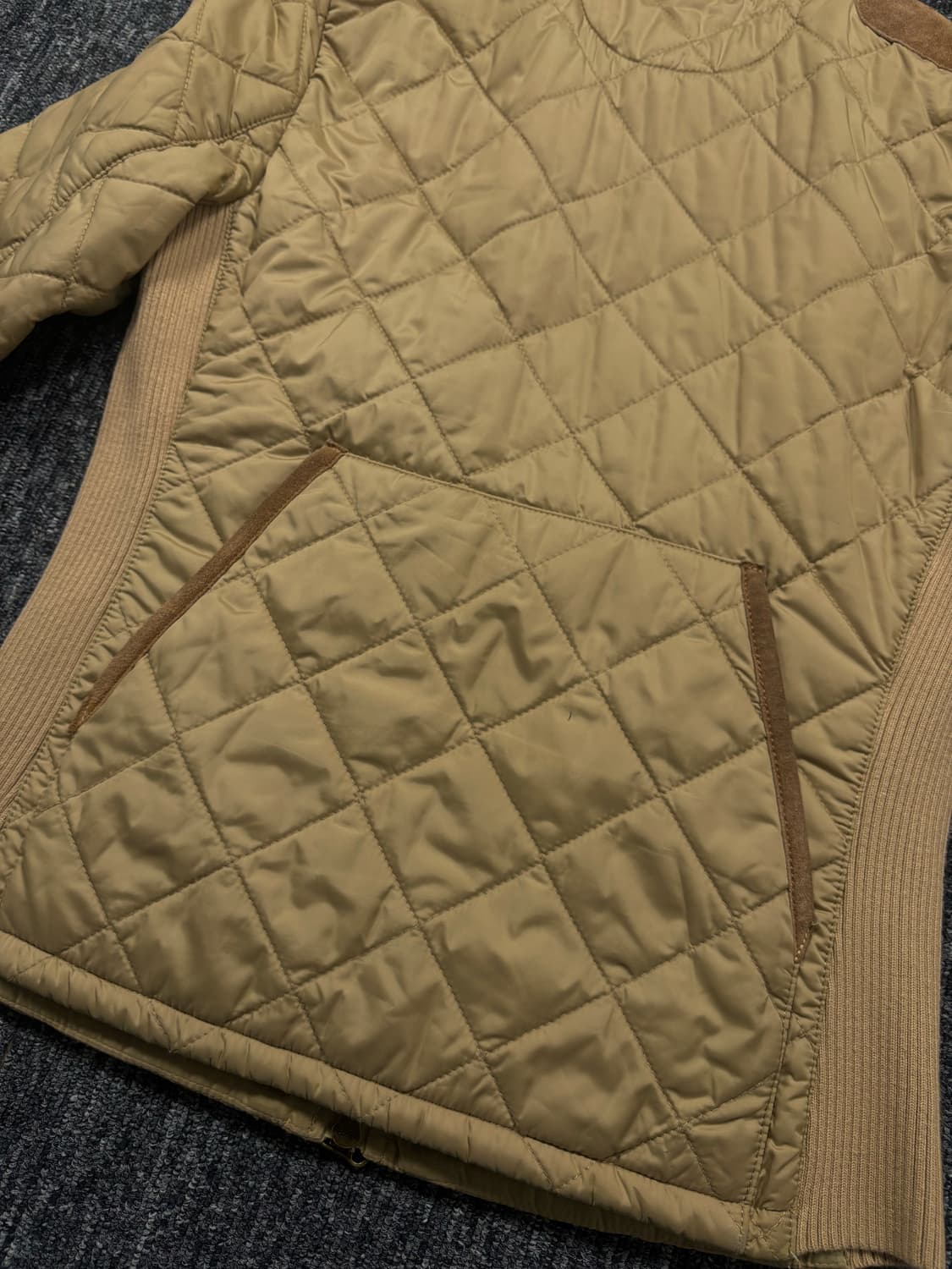 폴로 스웨이드 패치 퀼팅 집업 자켓 상품이미지5