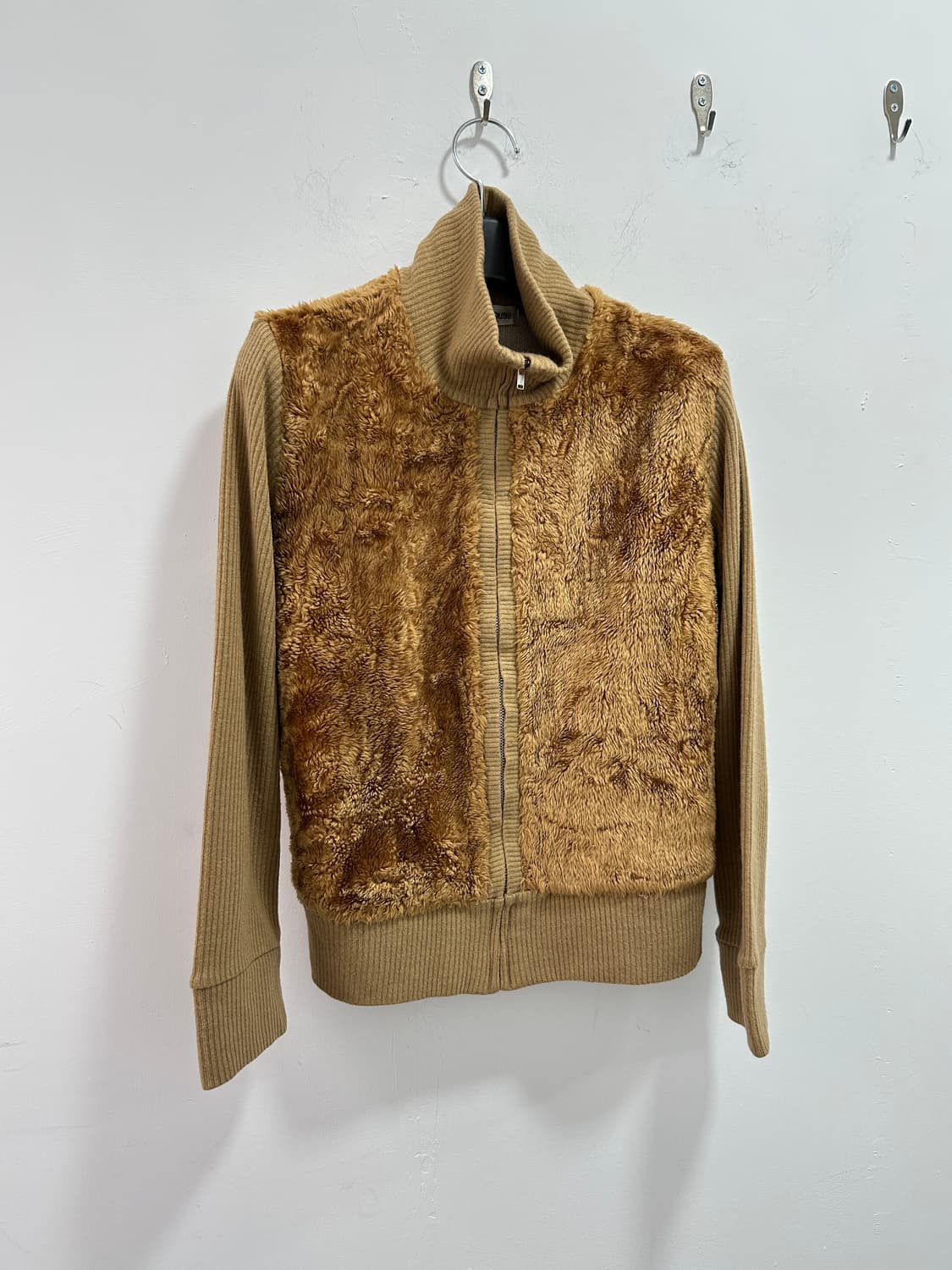 Camel fur knit zip up 상품이미지4