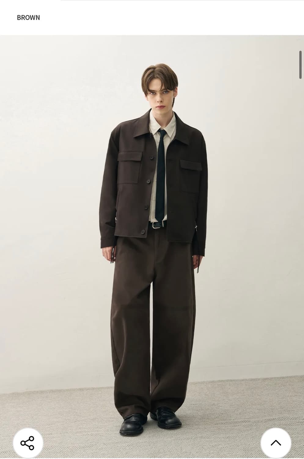 (새상품)(XL) 드로우핏 세미 와이드 트위스트 카치온 팬츠 BROWN 상품이미지3