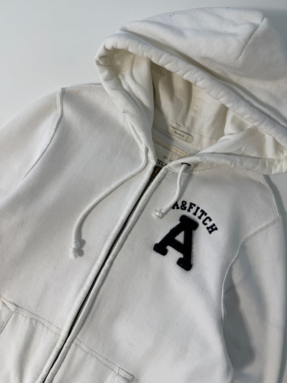 아베크롬비 00‘s 화이트 해비웨이트 스웻 후드집업  상품이미지2