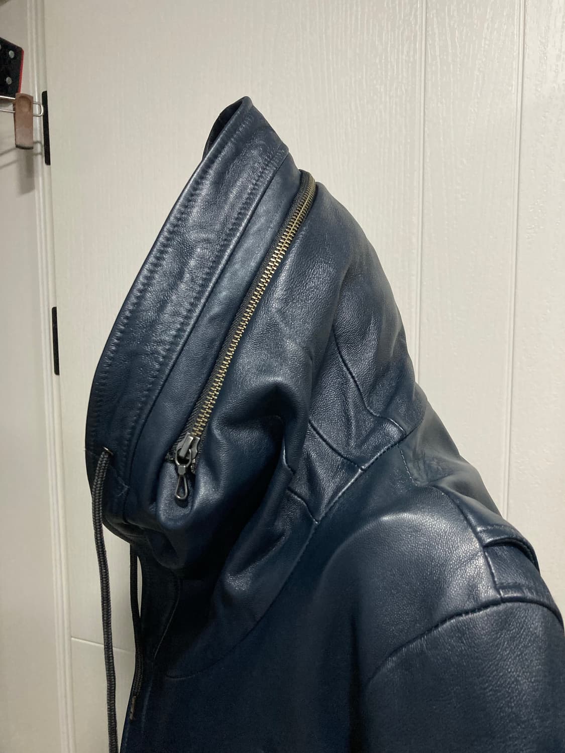 00s 캐서린햄넷 에일리언 후드 가죽 자켓 상품이미지9