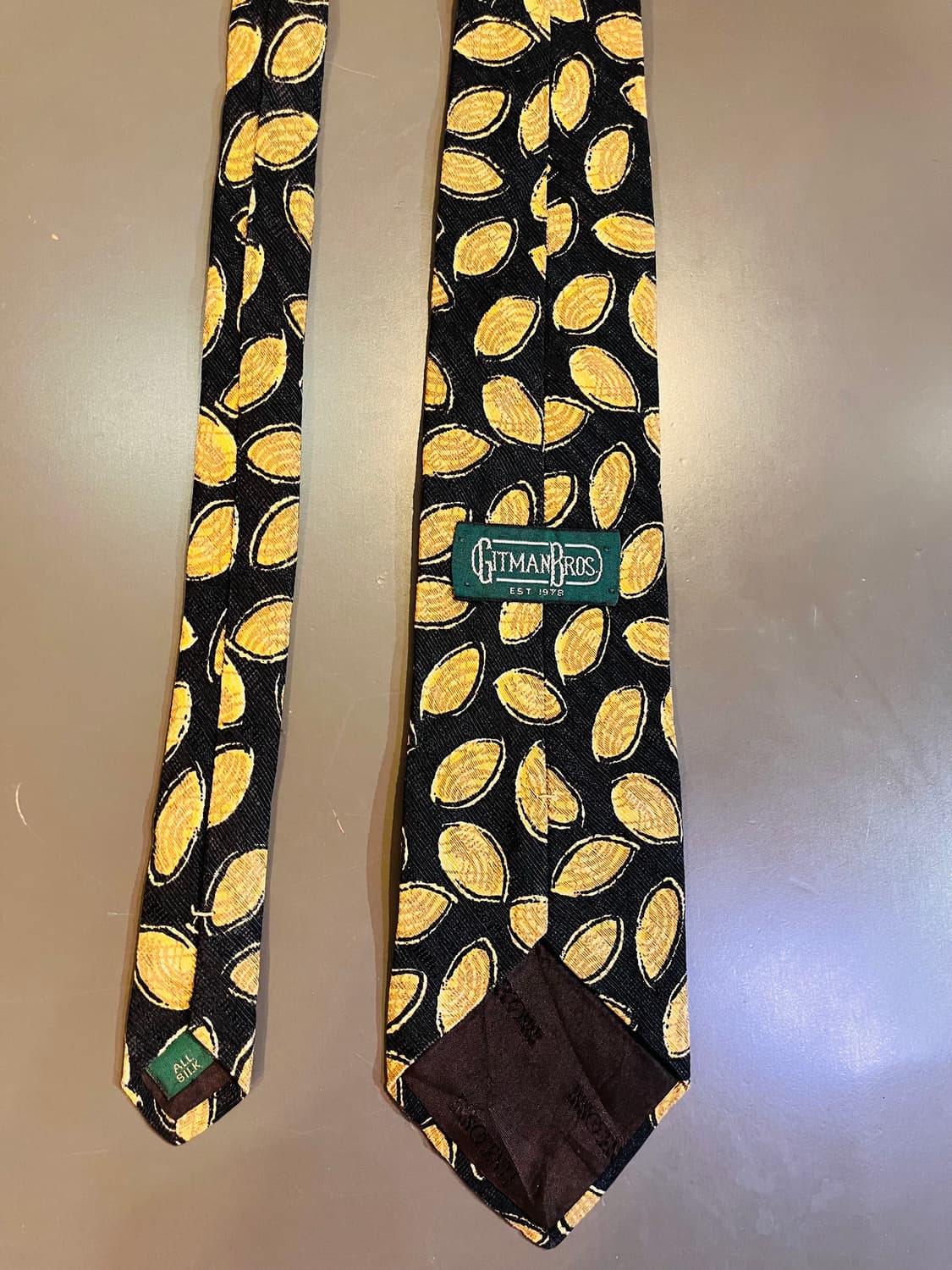 짓먼빈티지 레몬 패턴 넥타이 (미국) 상품이미지2