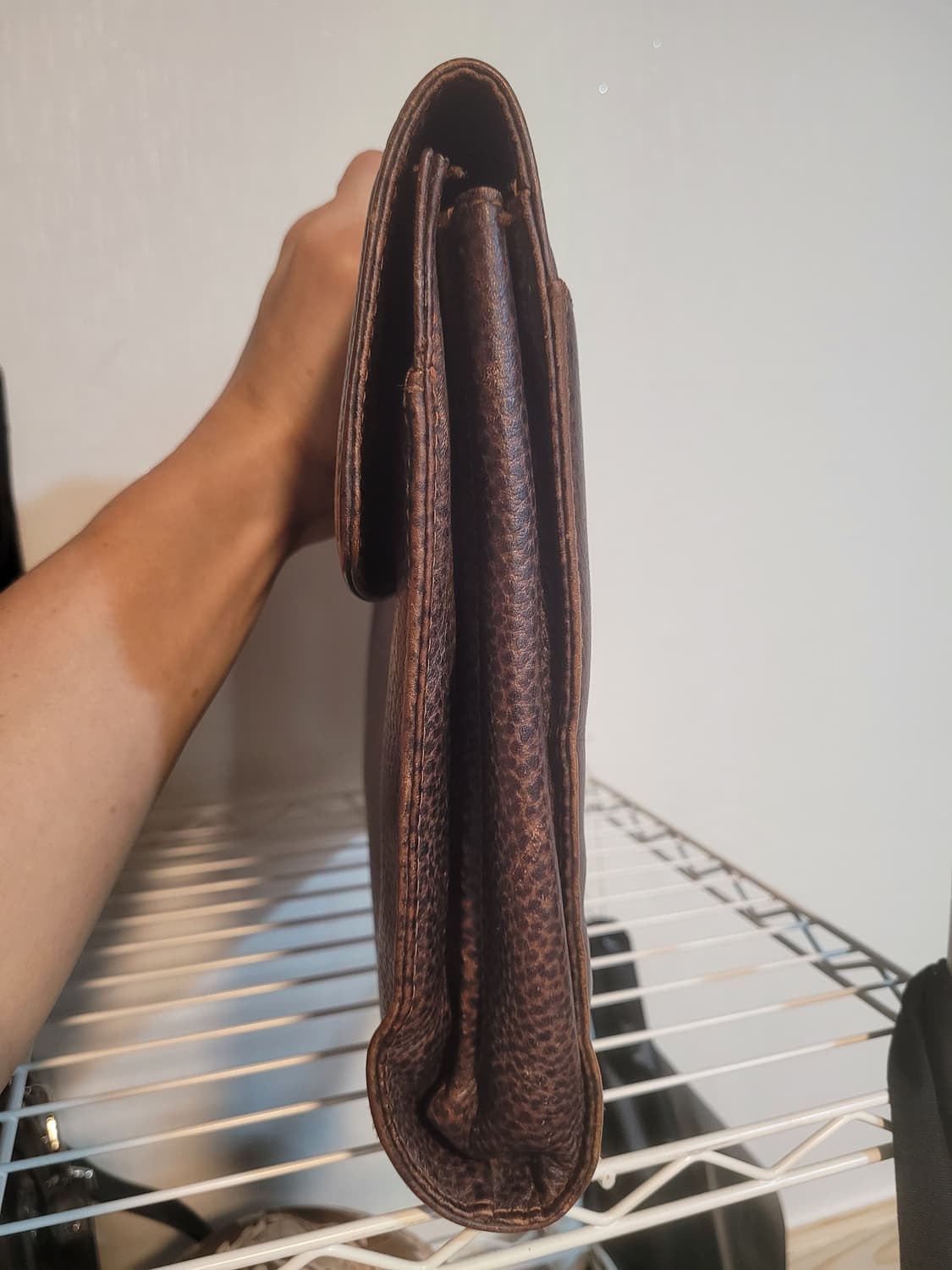 90' 피에르 발망 브라운 가죽 클래식 클러치백 상품이미지3