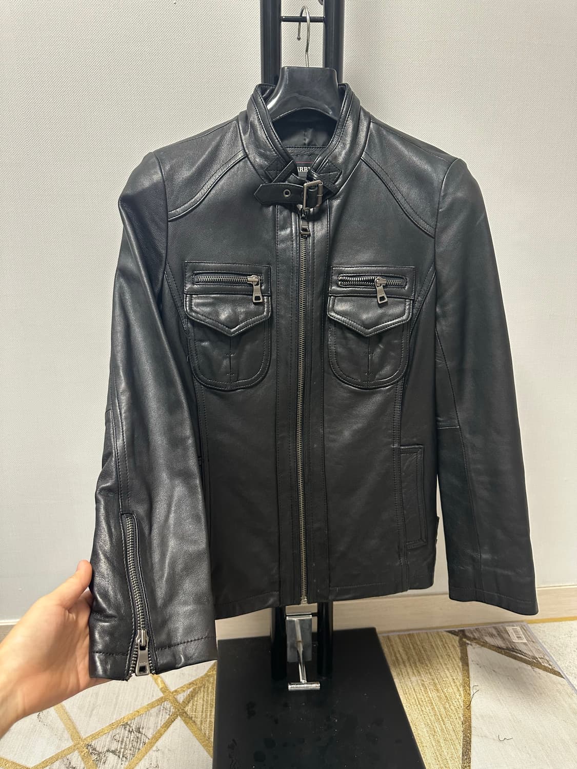 Carrera  리얼  이태리,양가죽 자켓 블랙 - 85사이즈 상태좋음 상품이미지1