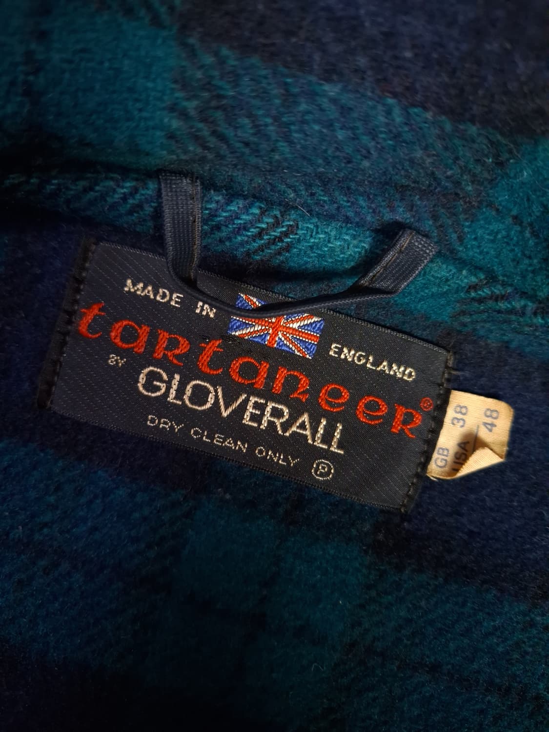 80's 오리지날 영국제조 글로버올 울 타탄체크 더플코트 상품이미지5